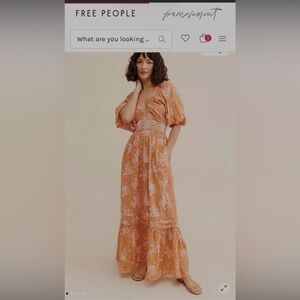 Free People Terracotta Floral Maxi Dress